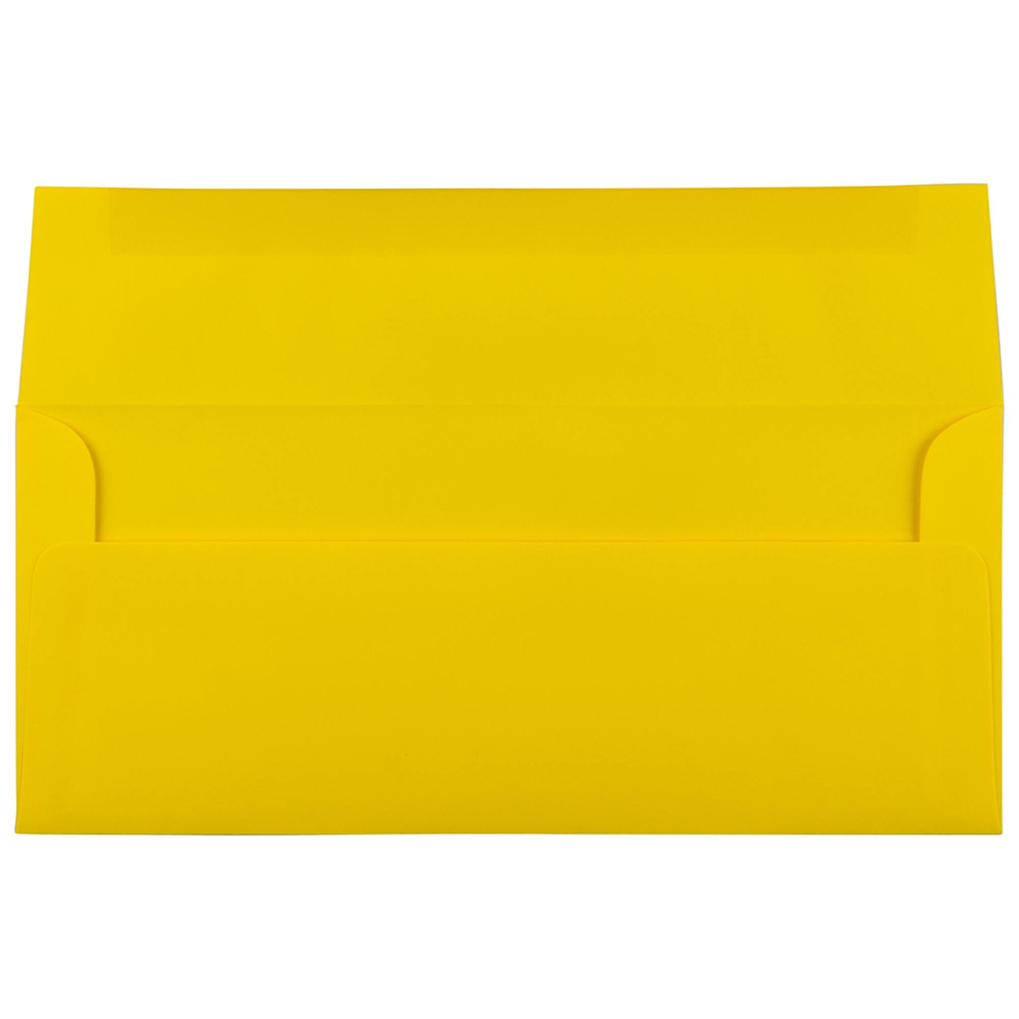 JAM Paper #10 Yellow Bright Hue Recycled Business Envelopes